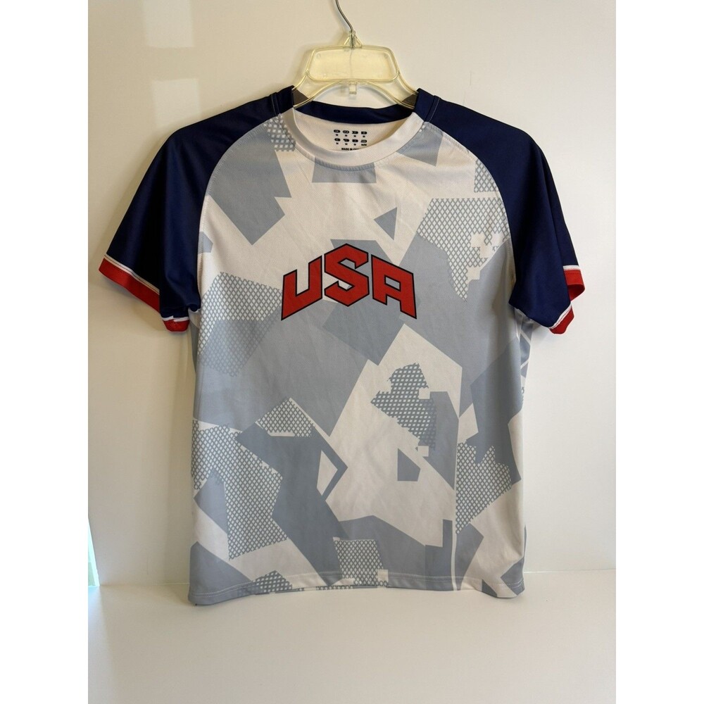 Team USA Men's World Cup White Navy Soccer Jersey Size Med- great condition